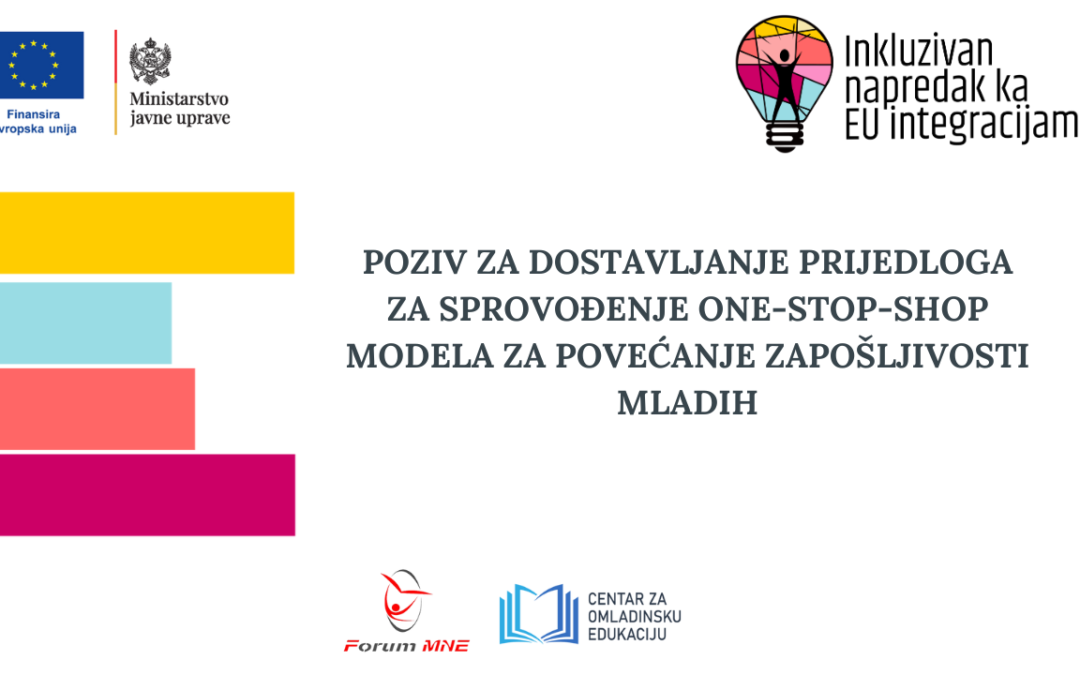 POZIV ZA DOSTAVLJANJE PRIJEDLOGA ZA SPROVOĐENJE ONE-STOP-SHOP MODELA ZA POVEĆANJE ZAPOŠLJIVOSTI MLADIH